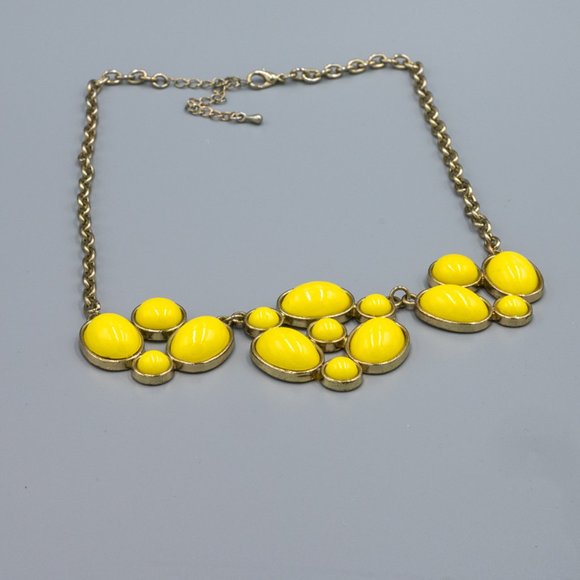 Yellow and Gold Statement Necklace - Picture 3 of 5